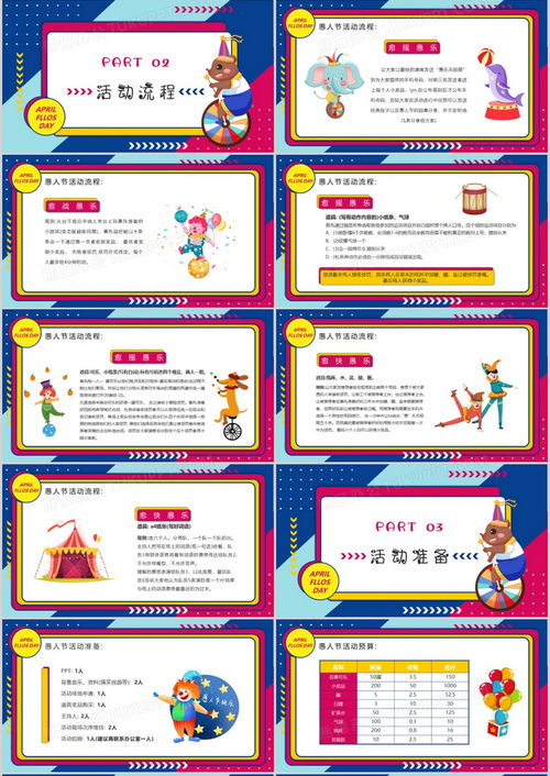 孟菲斯卡通風愚人節活動策劃方案PPT模板下載與應用指南